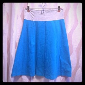 Vintage American Apparel Turquoise A-Line Skirt with Heather Grey Waistband